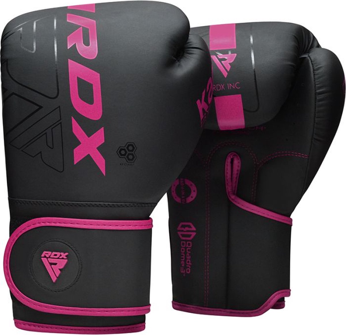 RDX sports f6 kara bokshandschoenen - boxing gloves - training - vechtsporthandschoenen - boksen - roze - mat - 12 oz