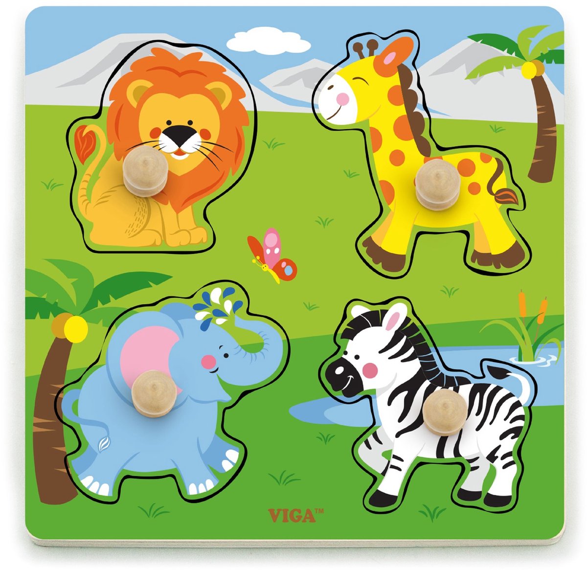 Vigatoys Viga toys - vormenpuzzel safaridieren