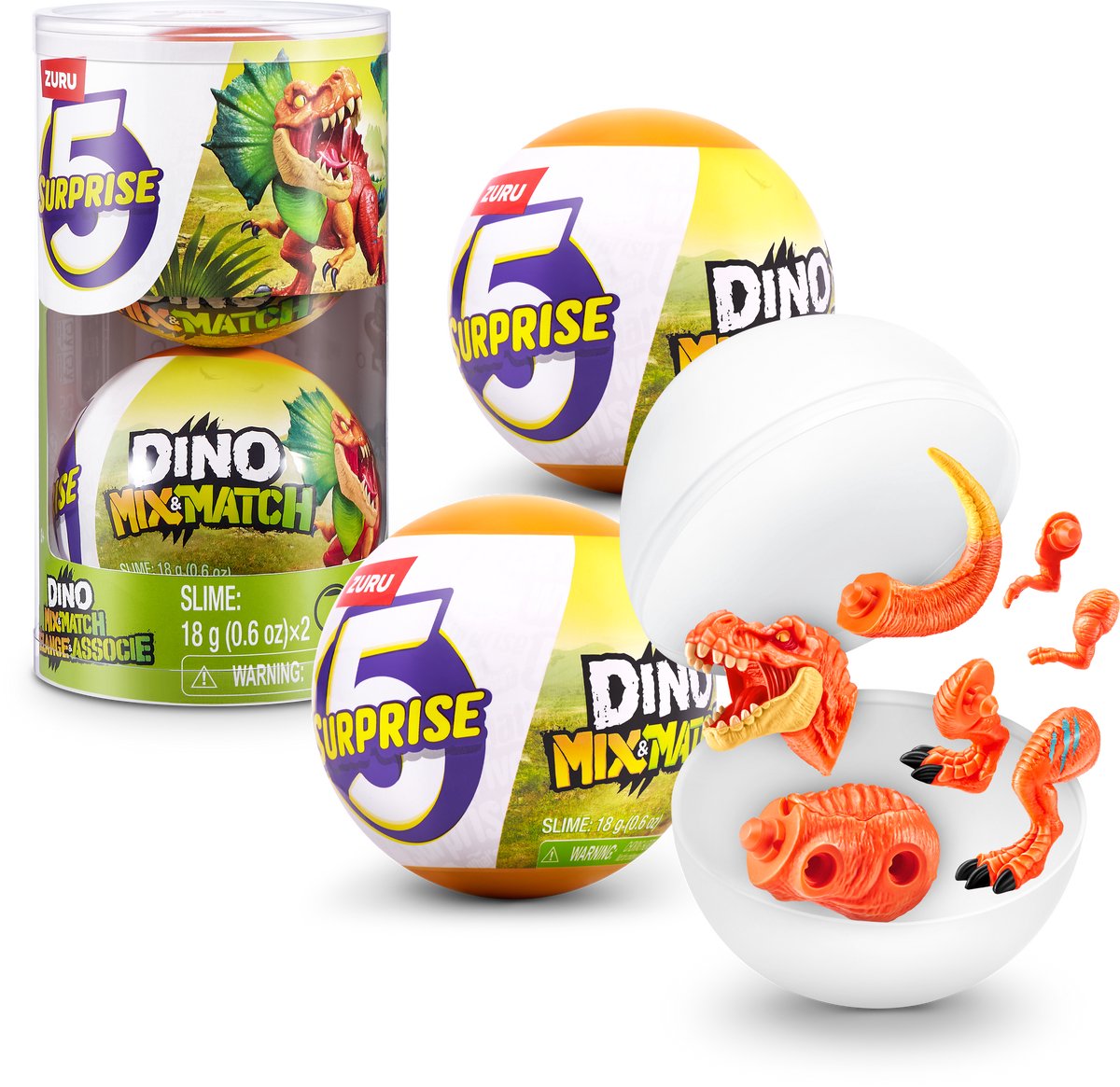 5 SURPRISE dino mix match 2 stuks van zuru