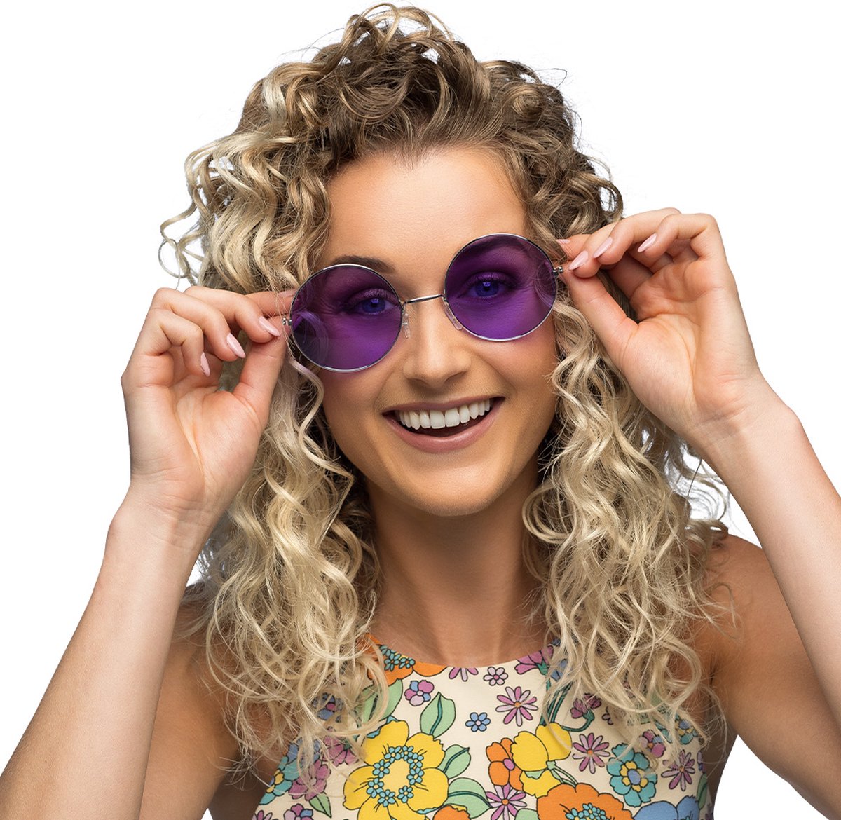 Boland Partybril hippie xl paars