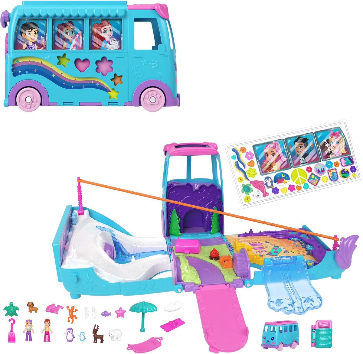 Polly Pocket op avontuur met je dierenvriendje - compacte speelfigurenset