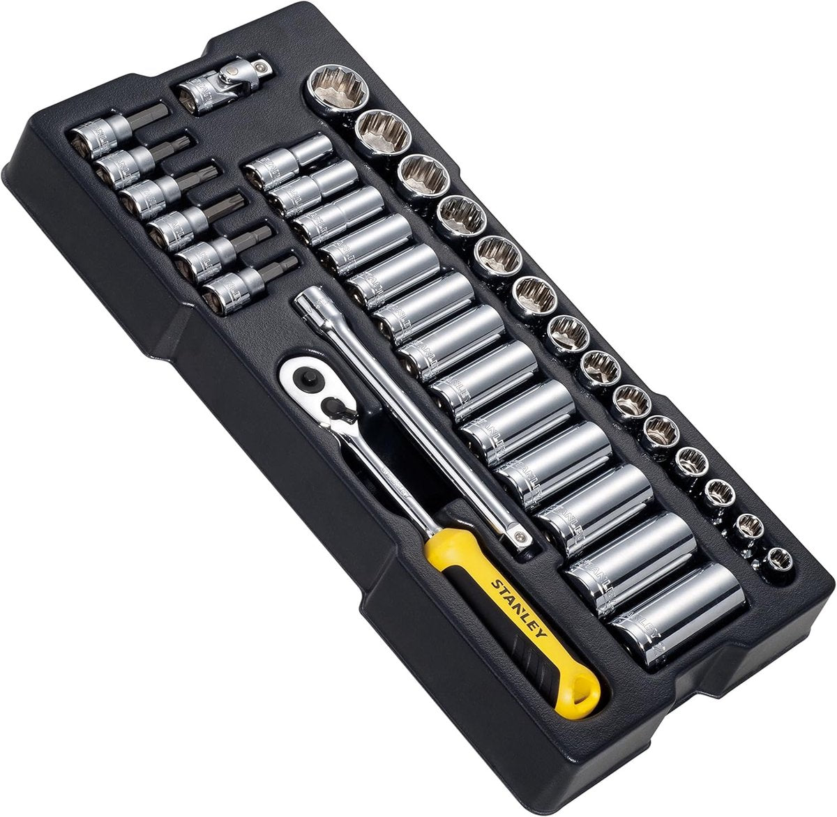 STANLEY transmodule serie - dopsleutelset - 3 8 - 36 stuks - professioneel