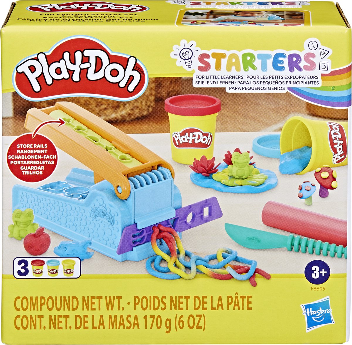 Play-Doh fun factory start set speelset - boetseerklei - inclusief 3 potjes - knutselen voor kinderen