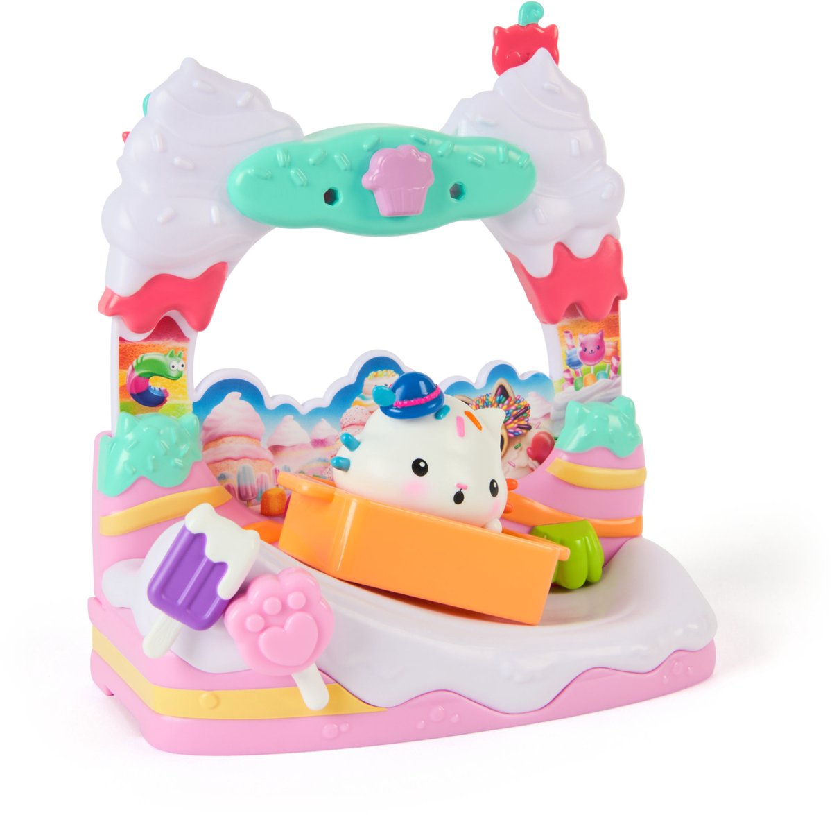 Gabby's Poppenhuis Gabby’s poppenhuis de film – cakey cat’s zoete balkon met speelfiguur accessoires