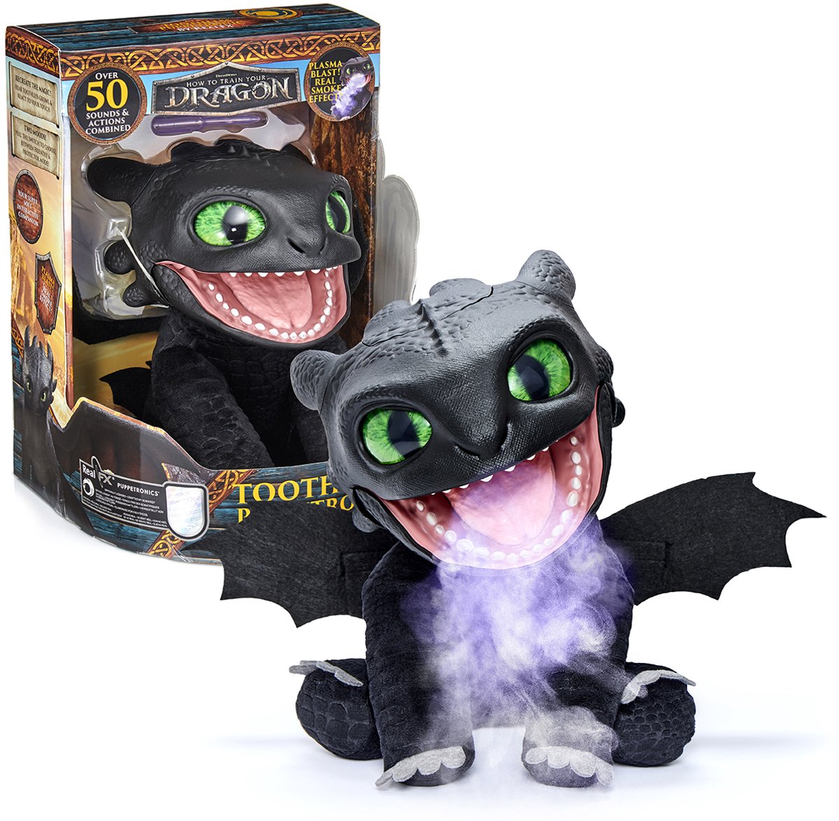 Wow! Stuff Interactieve speelfiguur real fx - hoe tem je een draak? 21 x 39 cm - how to train your dragon - 2 gemoedstoestanden httyd-1001-0