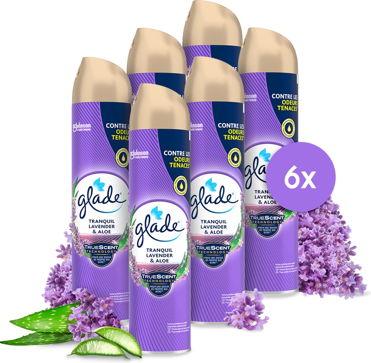 Glade aerosol tranquil lavender aloe
