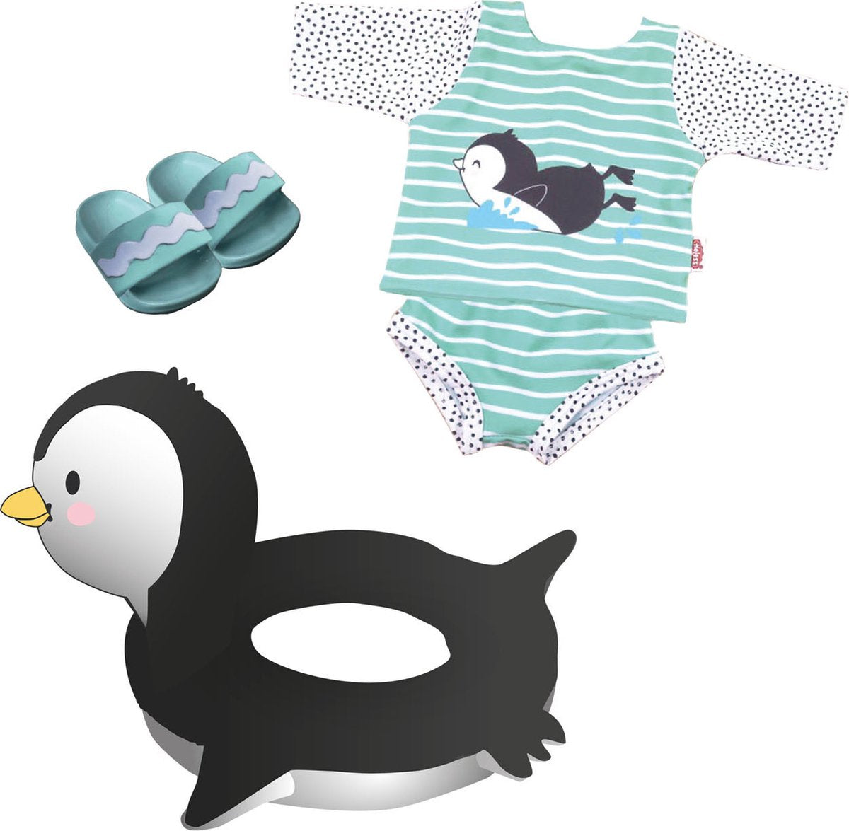 Heless Poppen zwemset pinguin, 35-45 cm
