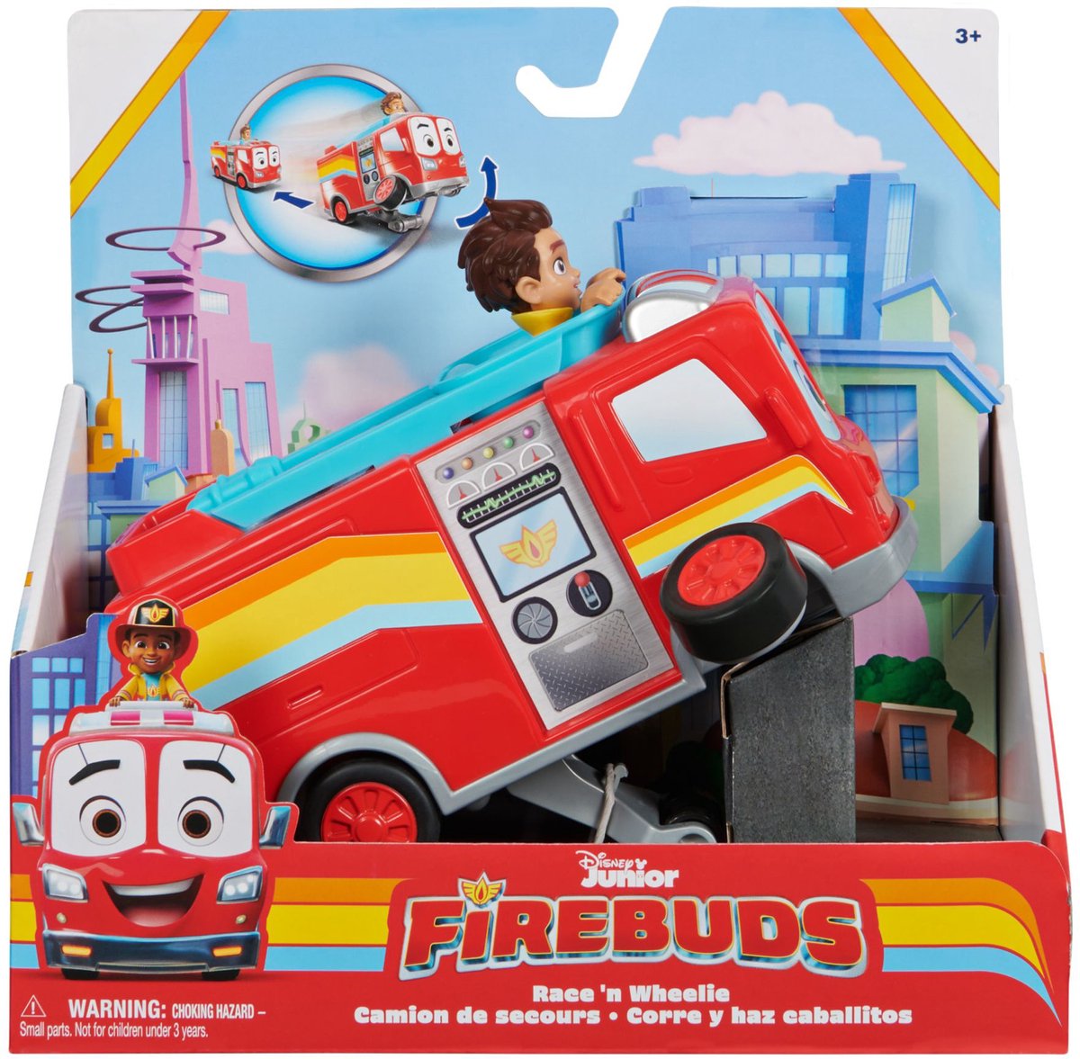 Disney junior firebuds race and wheelie