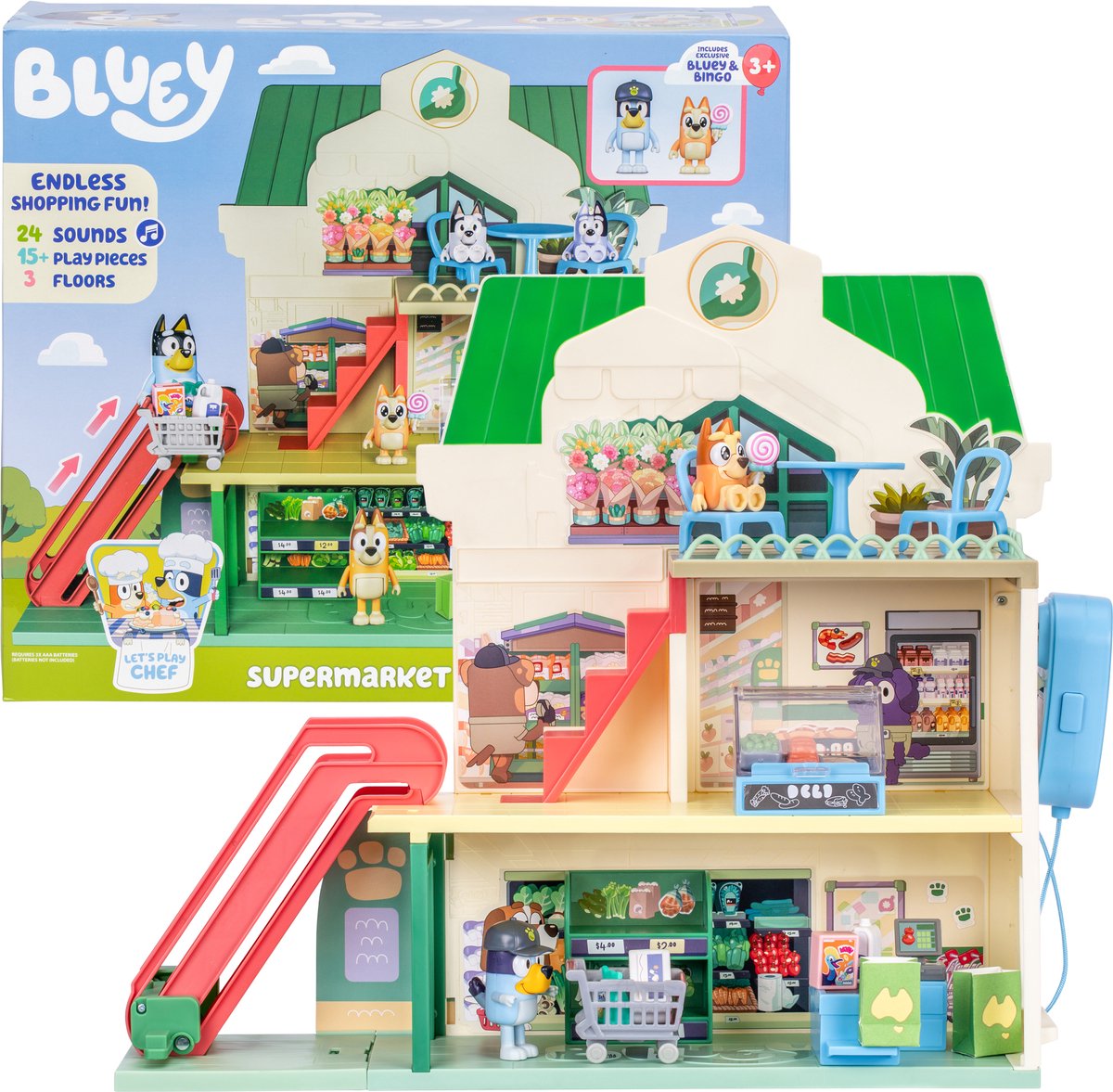 Moose Toys Bluey lets play chef - supermarkt speelset