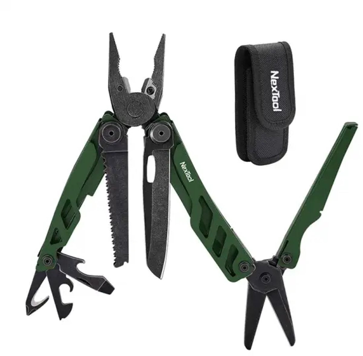 NexTool flagship pro – multitool 16-in-1 – groen rvs – robuust veelzijdig