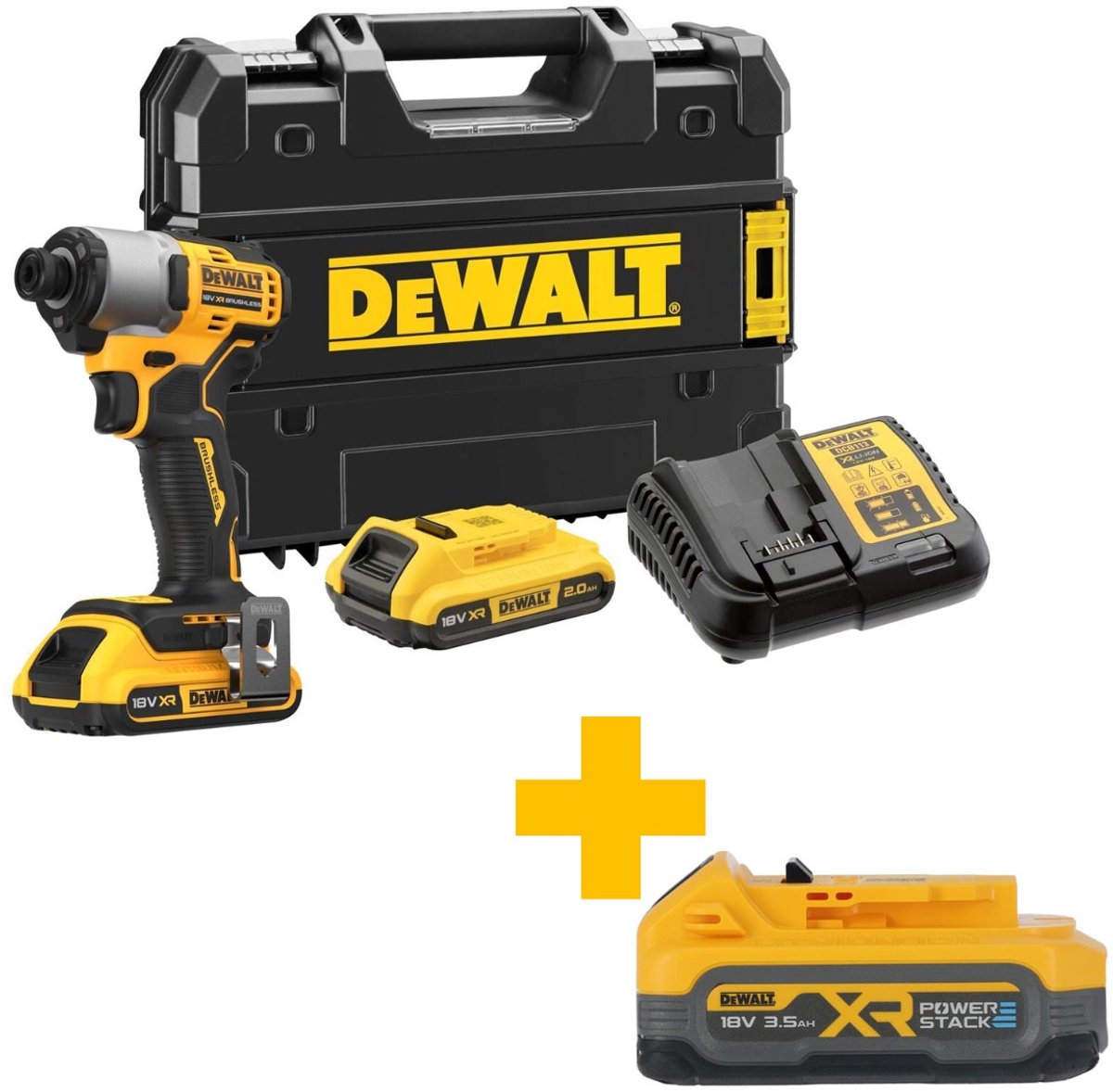 DeWalt dcf840d2t accu slagschroevendraaier 192nm 18v xr 2.0ah in tstak