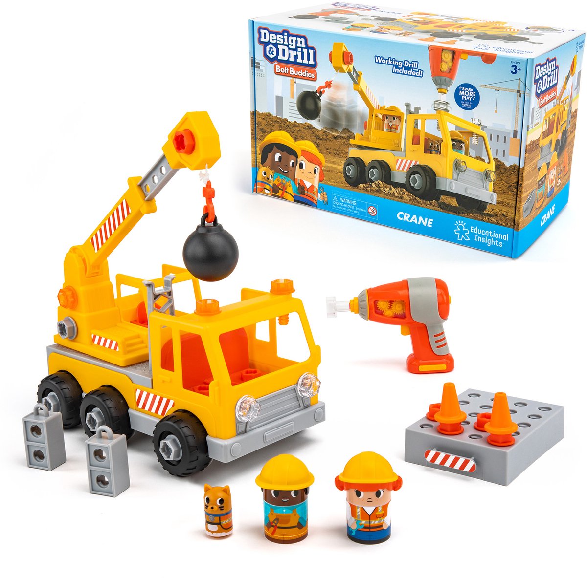 Learning Resources kraan speelgoed - design drill bolt buddies bouwset. - 3+