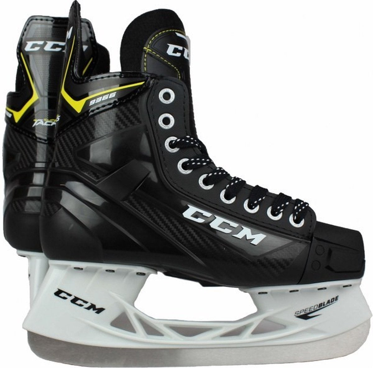 CCM – supertacks 9366 – ijshockeyschaatsen – schaatsen kinderen – zwart – verstevigde support rvs speedblade – regular fit – maat eu 35