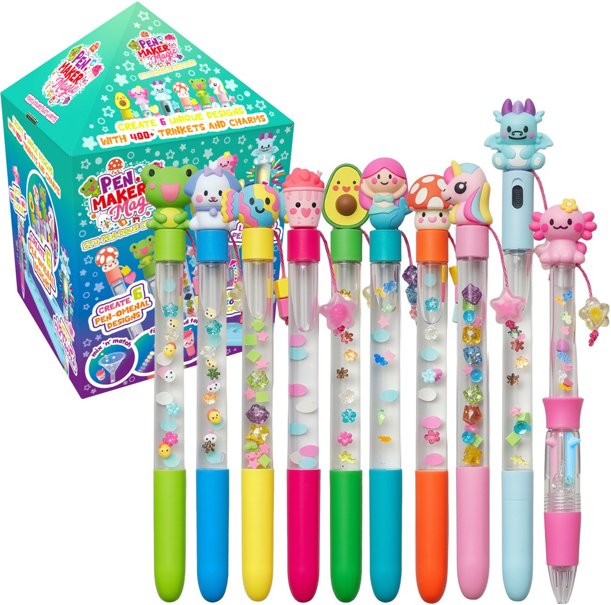 Gear2Play Pen maker magic - deluxe: mega pennenset - maak 10 unieke pennen met kralen, bedels en allerlei figuren