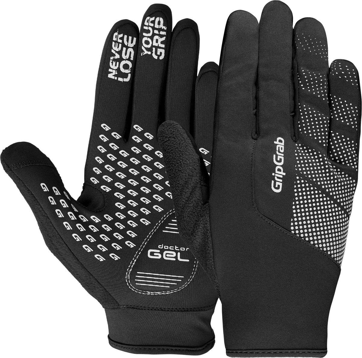 GripGrab - ride windproof lente herfst fietshandschoenen lange vinger thermo winddicht - zwart - unisex - maat xxl