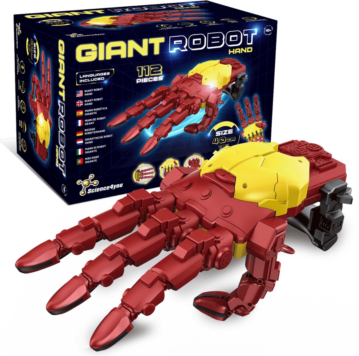 Science 4 You Science4you giant cyborg hand - experimenteerdoos - technisch robotica bouwkit - robot hand - 112 onderdelen voor creatief plezier
