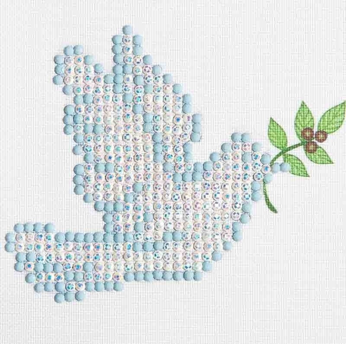 DIAMOND DOTZ® Diamond dotz dove of peace - diamond painting - 398 dotz - 10x10 cm