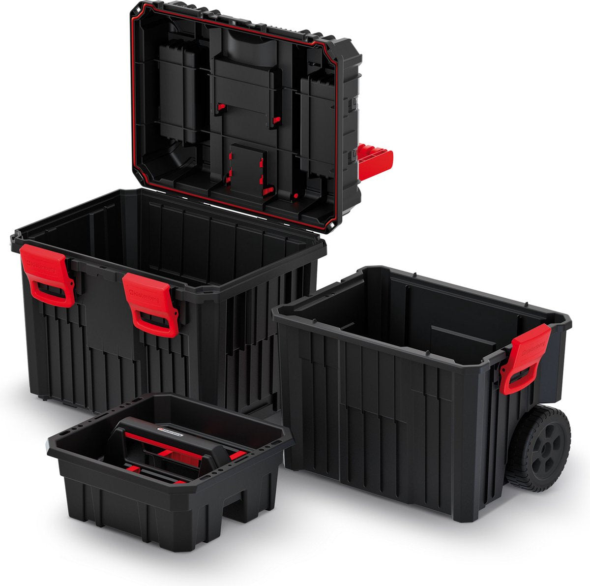 KISTENBERG - mobile gereedschapskoffer sorteerdoos op wielen - 450 x 360 x 640 mm