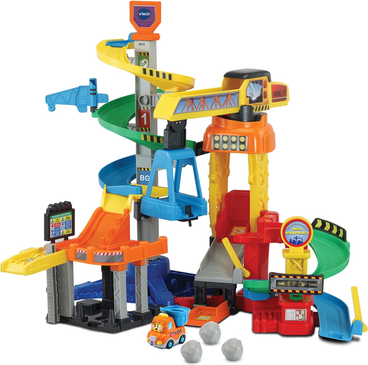 VTech toet toet auto's mega bouwplaats speelset - met speelgoed auto - educatief en interactief baby speelgoed - cadeau - vanaf 1 tot 5 jaar