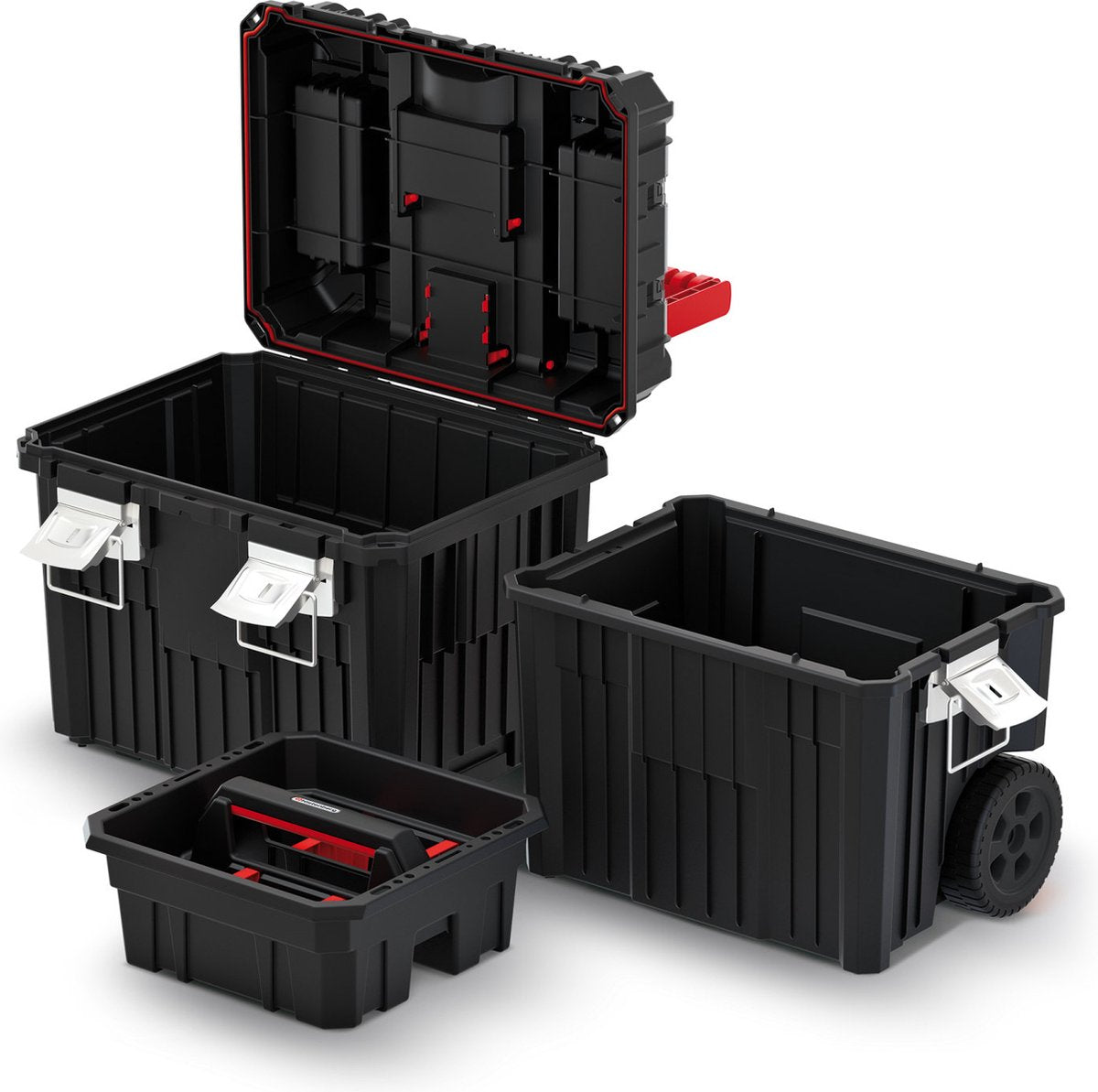 KISTENBERG - mobile gereedschapskoffer sorteerdoos op wielen - 450 x 360 x 640 mm