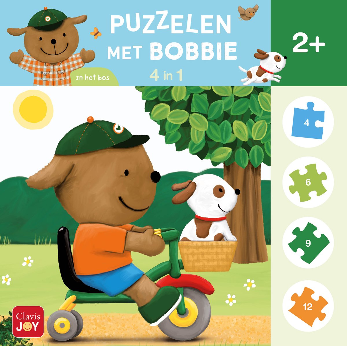 Clavis Joy Puzzelen met bobbie. 4-in-1-puzzel in het bos