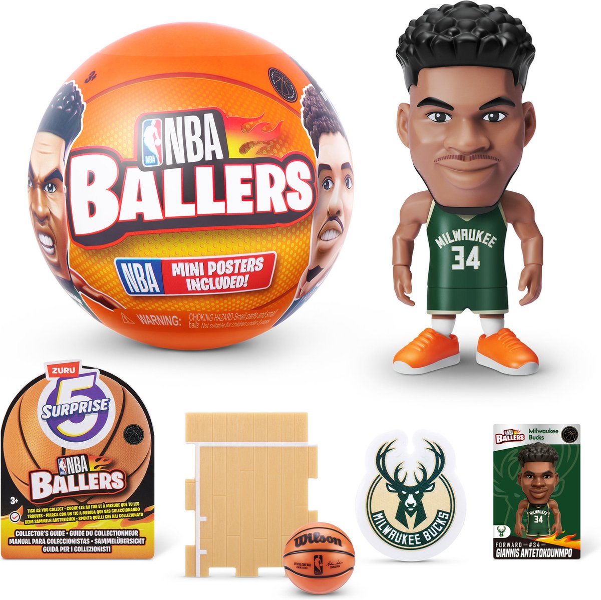 5 SURPRISE nba ballers van zuru - 1 surprise bal - met mini poster