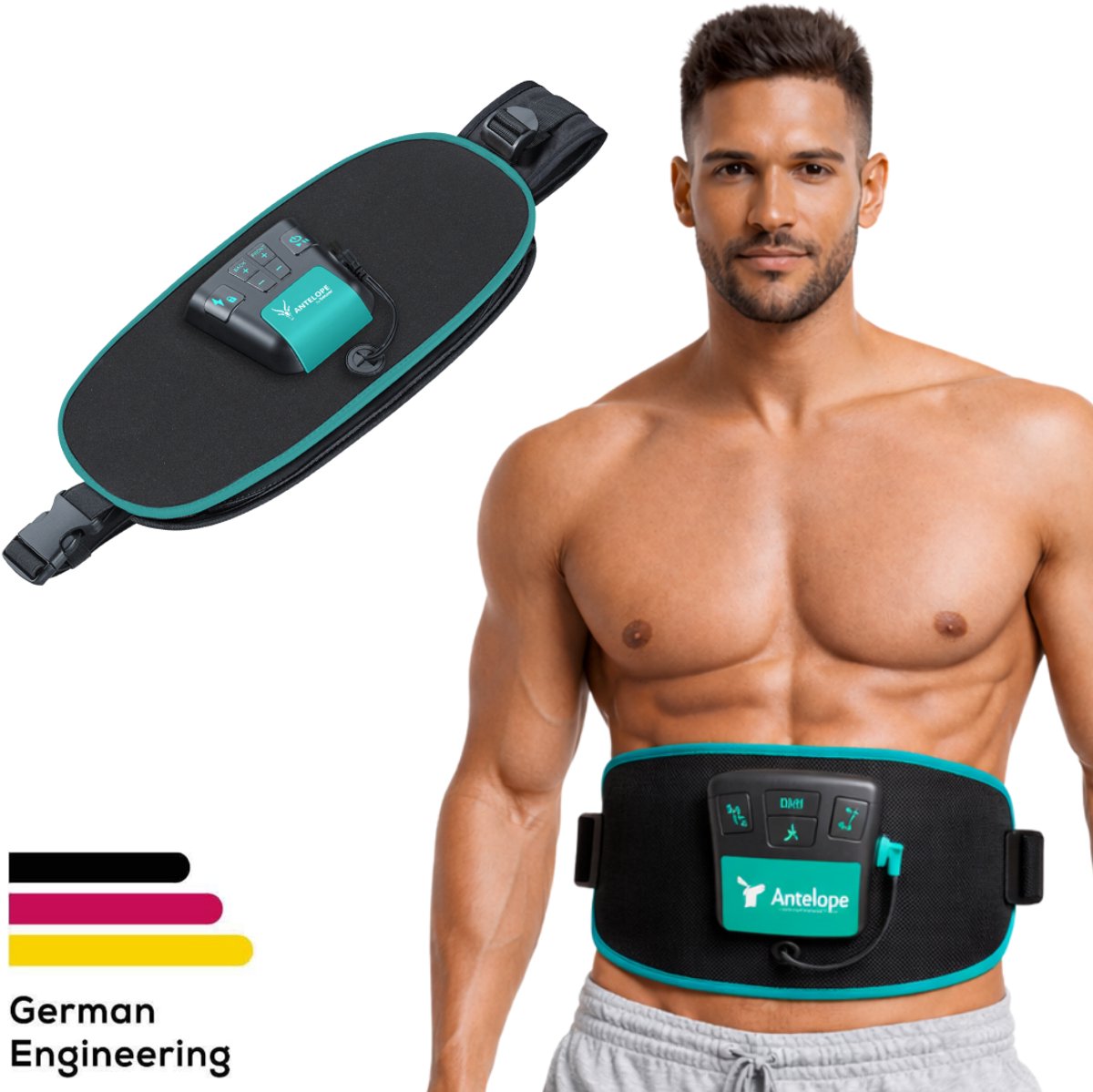 Beurer Antelope corefit ii ems trainer – elektrische buikspiertrainer rugspiertrainer – 9 programma’s – instelbare intensiteit - taille 75–130 cm – incl. batterijen – voor mannen vrouwen – 3 jaar garantie