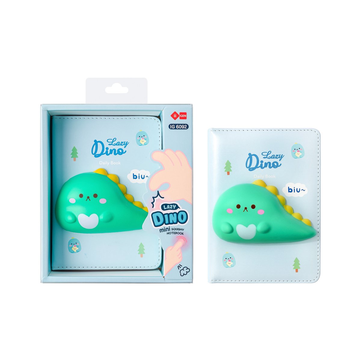 Lazy Stars - notitieboekje - squishy dinosaurus - 1 stuk - 128 vellen
