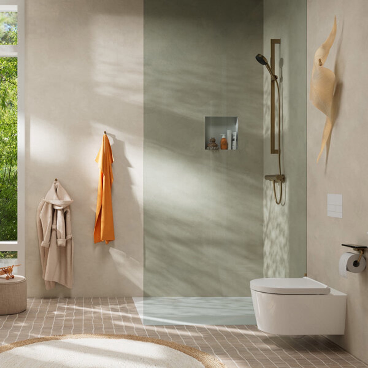 Hansgrohe tecturis s - douchekraan - opbouw - ééngreeps bediening - chroom