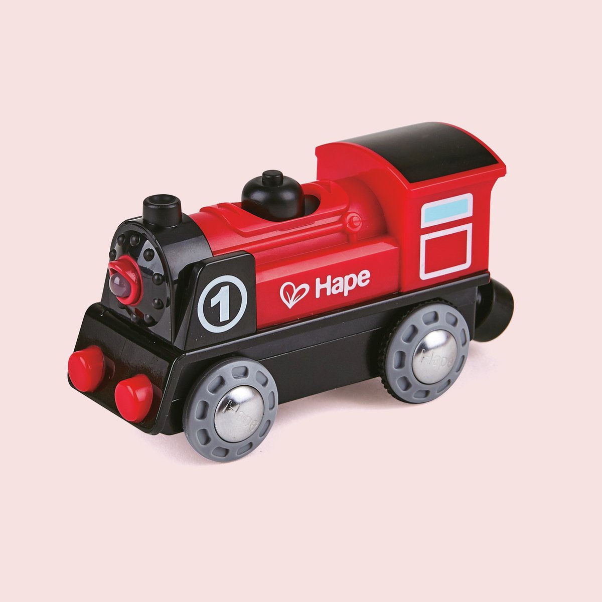 Hape batterij locomotief nr. 1 - speelgoedtrein met verlichting en magneet, 3 jaar+