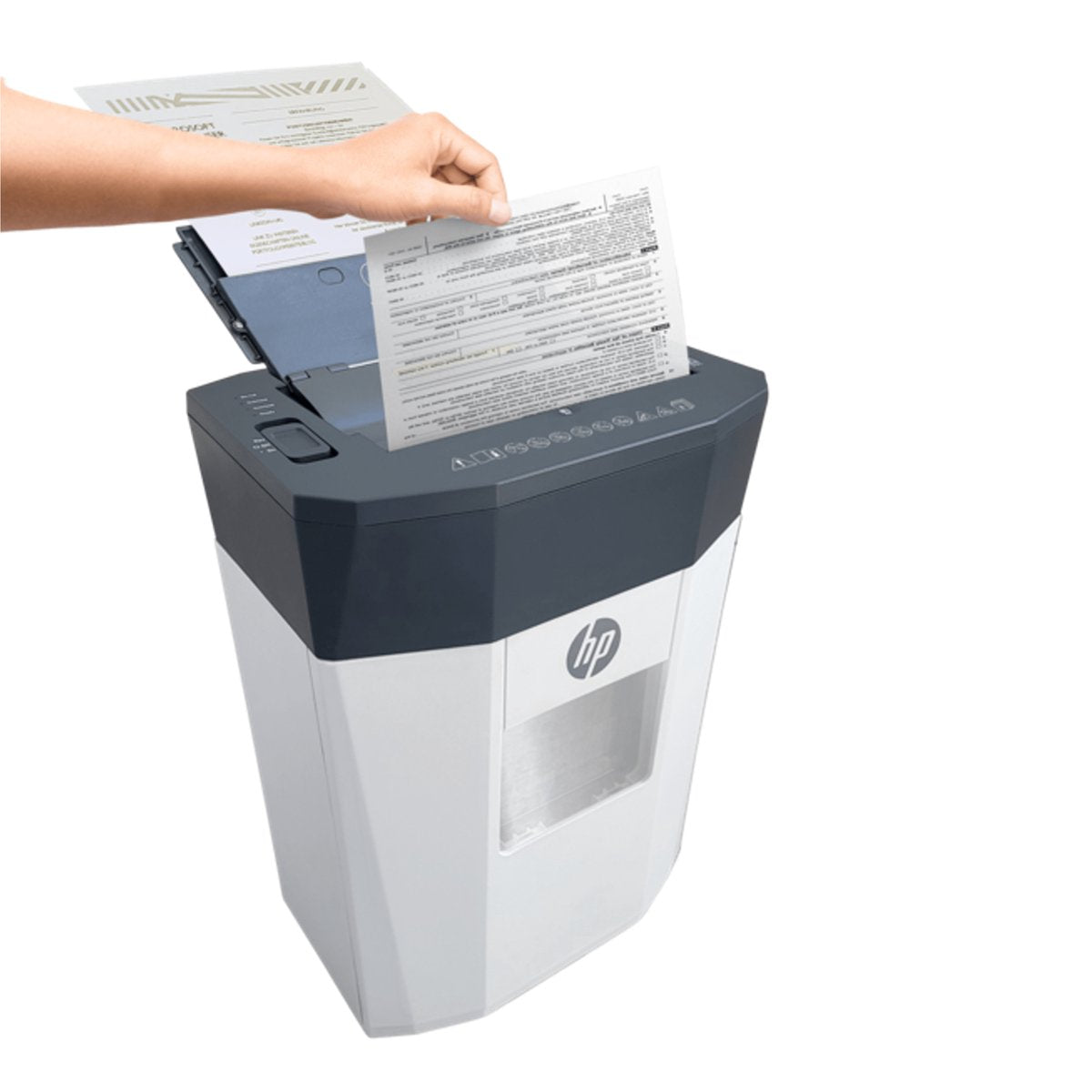 HP oneshred autofeed 80cc - papierversnipperaar - 8 blad p-4 din 66399 - autofeeder - shredder - 15 liter - kantoor thuisgebruik - wit