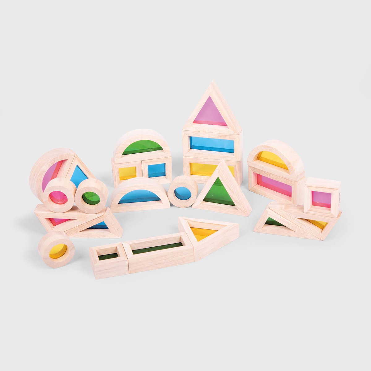 TickIT ® 24 regenboogblokken hout