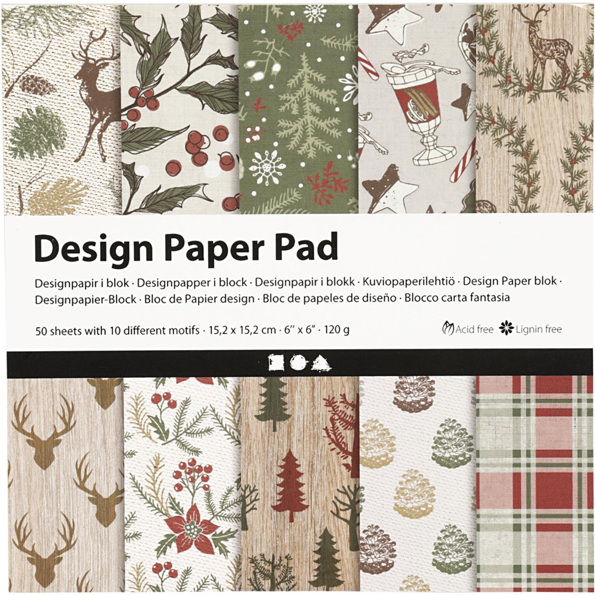 Creativ Company Cc design papier blok 15,2x15,2 cm 50 vel