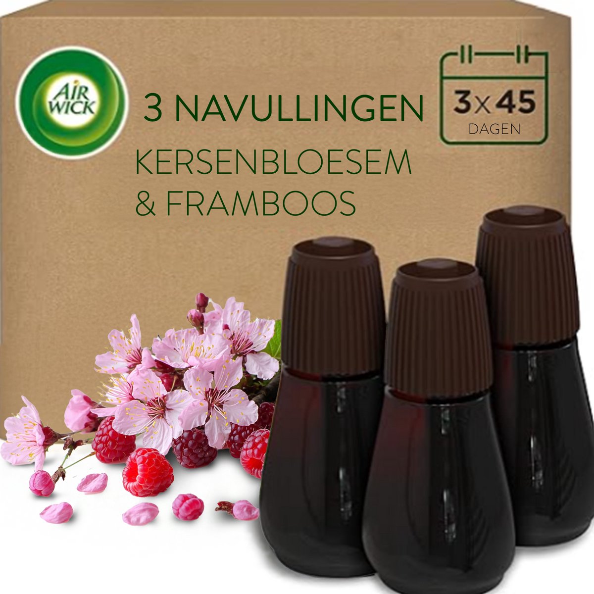Air Wick essential mist luchtverfrisser - kersenbloesem - 3 navullingen