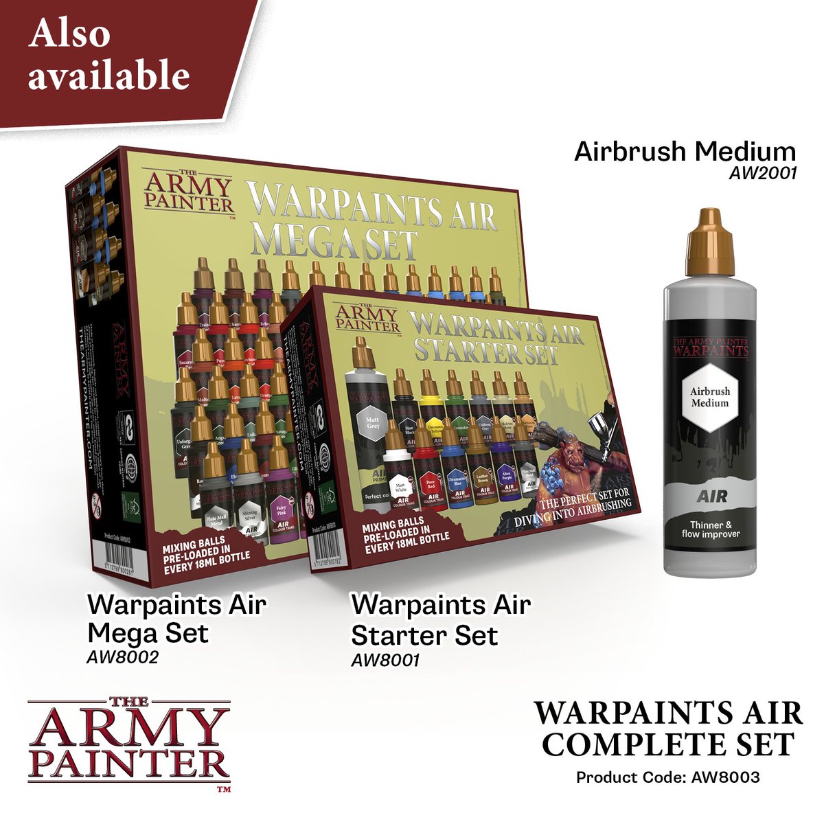 The Army Painter Warpaints air complete set - 126 kleuren - 18ml - aw8003