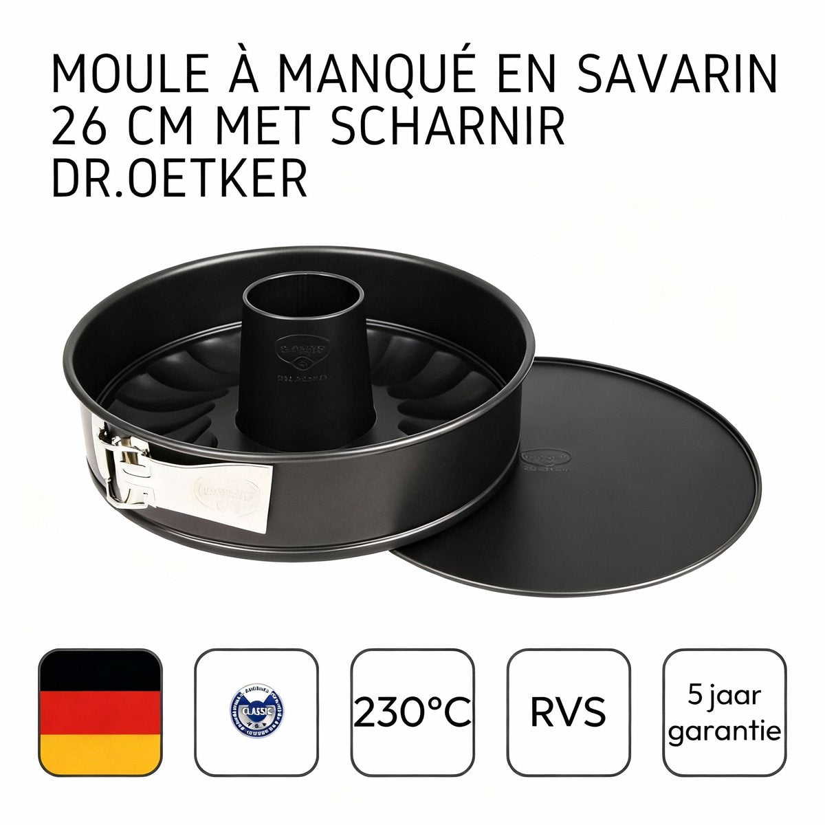 Dr. Oetker - springvorm 'tradition' - 26 cm - met 2 bodems