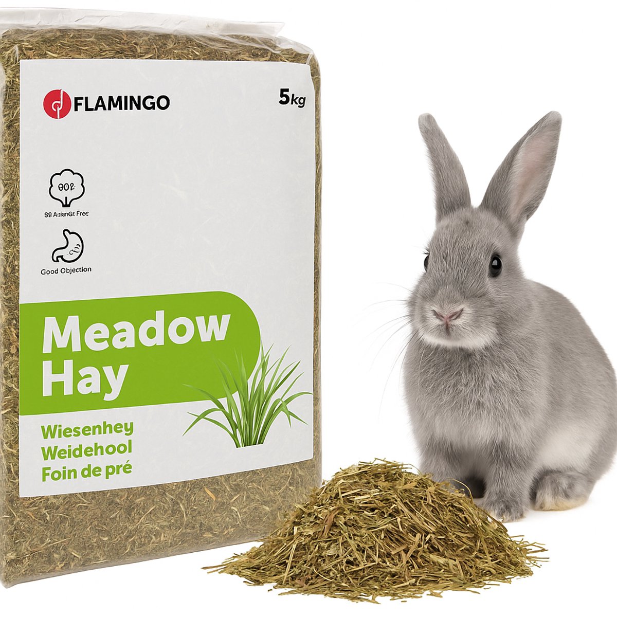 Flamingo Weidehooi konijn – hooi – weidehooi – knaagdierenvoer – hamstervoer – cavia voer – konijnenvoer – 5kg snack weidehooi