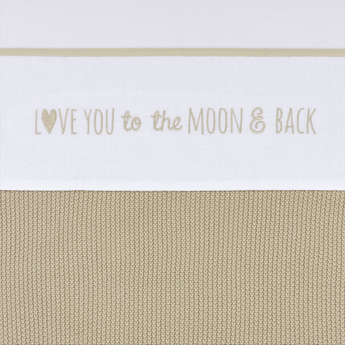 Meyco baby love you to the moon back ledikant laken - sand - 100x150cm - 0.3 tog