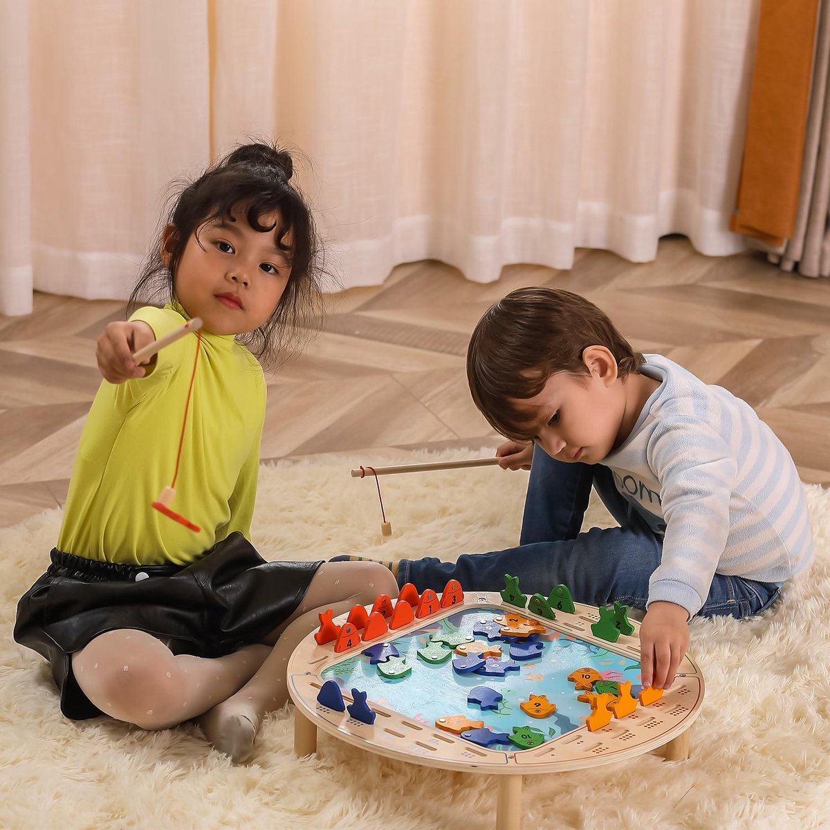 Vigatoys Viga toys visspel junior 45 x 11 cm hout 45-delig