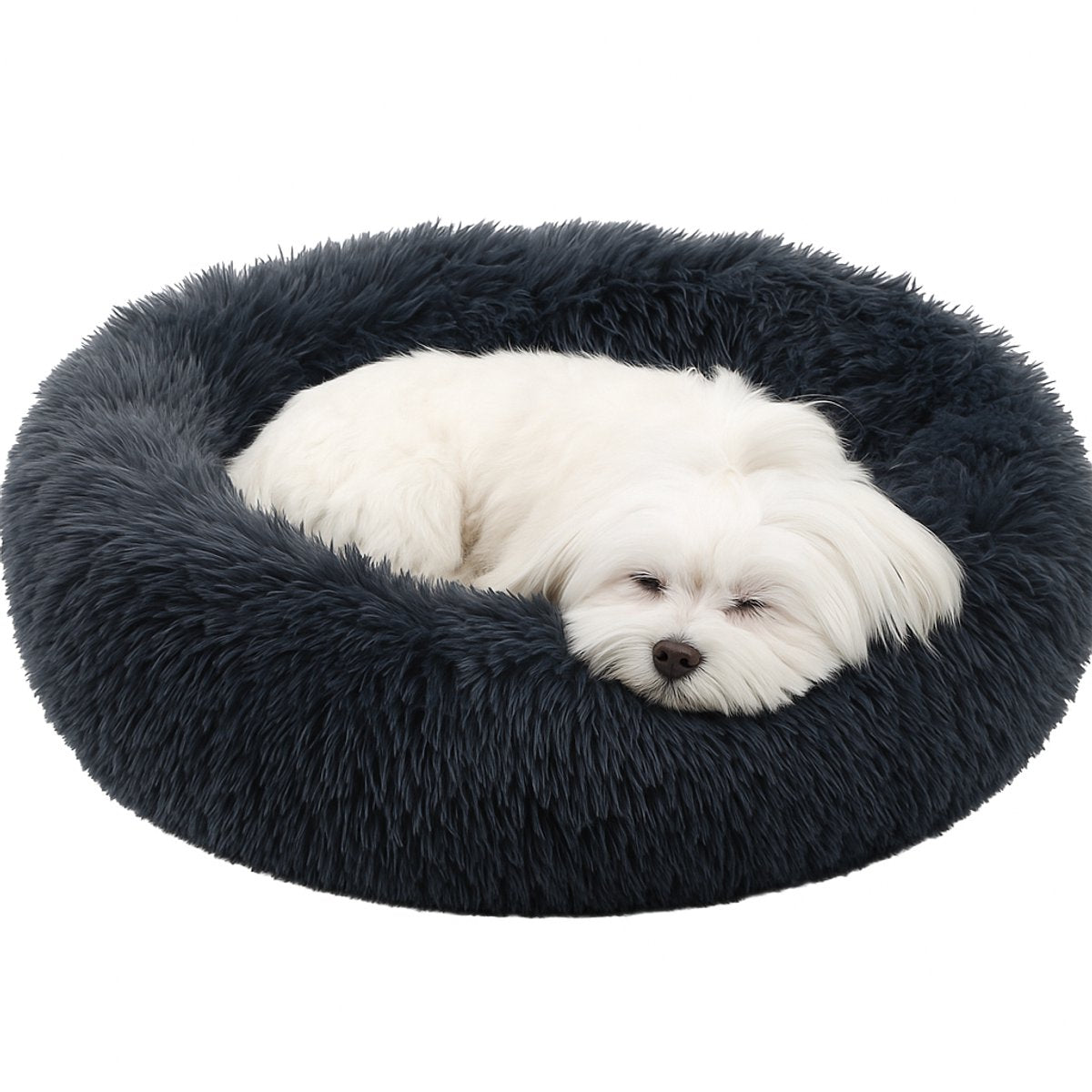 Flamingo Hondenmand – donut hondenmand – kattenmand pacha rond grijs ø55 cm – extra zacht luxe voor hond of kat