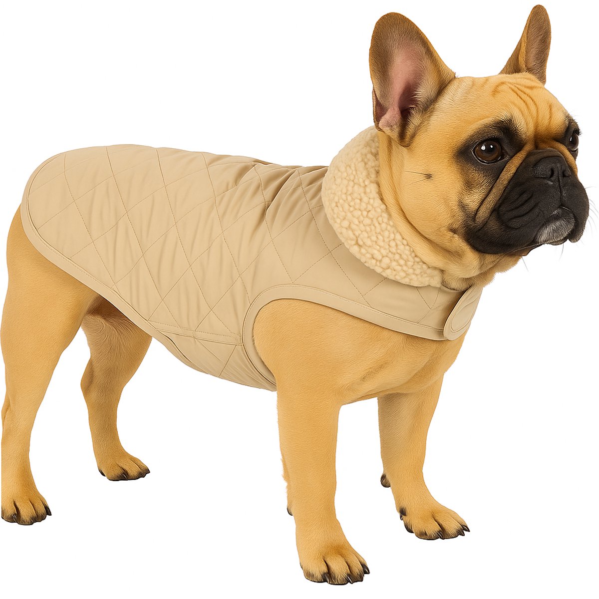 Flamingo Hondenjas – bonnie – honden jas – hondenjasjes winter – hondenjas waterdicht – 35 cm – a:35cm b:34-38cm c:50-54cm – beige