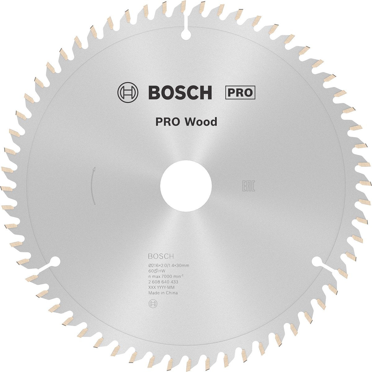Bosch pro wood cirkelzaagblad, 216 x 2 x 30 mm