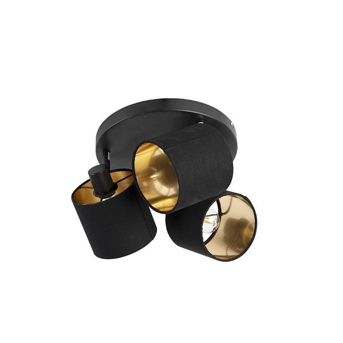 RL LIVE YOUR LIGHT Reality tommy spot - zwart - goudkleur - excl.3xe14 - ip20