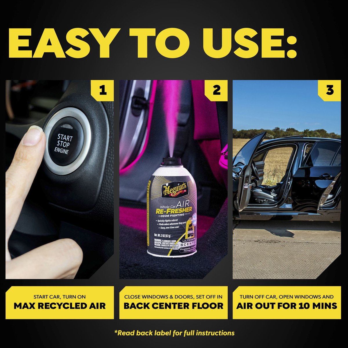 Meguiar's Meguiar’s ultimate whole car air refresher – auto luchtverfrisser – verwijdert ongewenste geuren – voor voertuiginterieurs