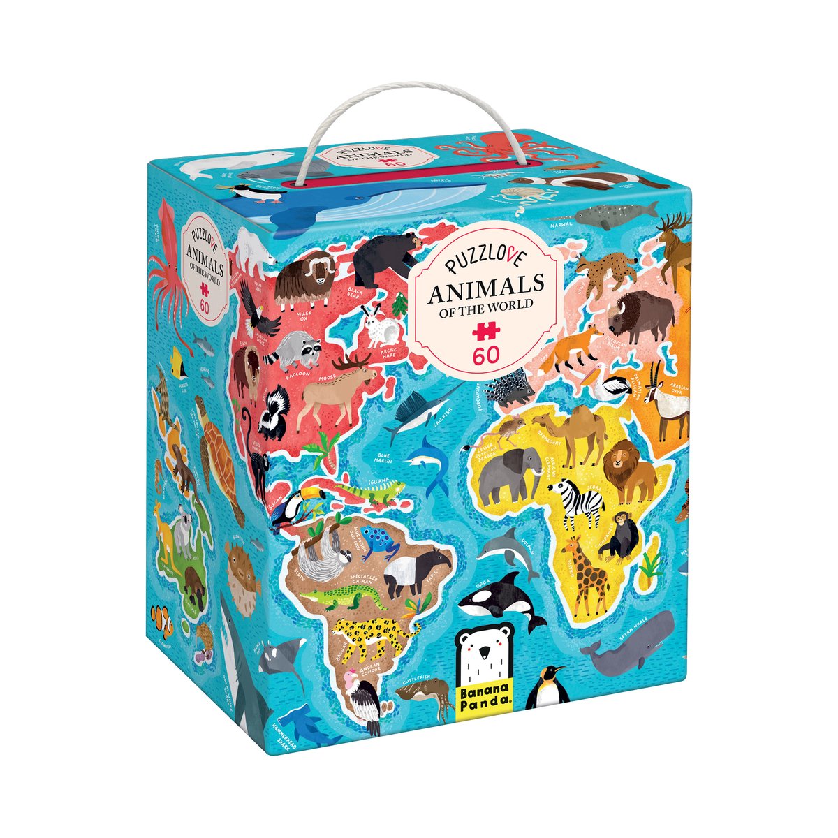 Banana Panda puzzelliefde dieren over de wereld (60 pcs).