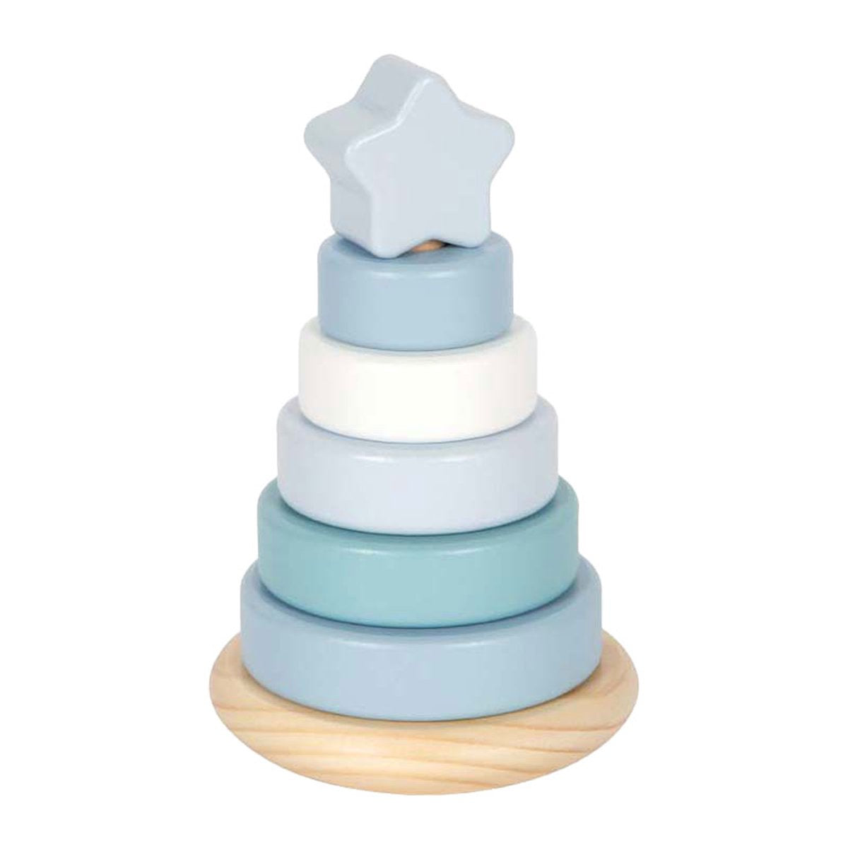 Small Foot - houten stapeltoren blauw - 7dlg.