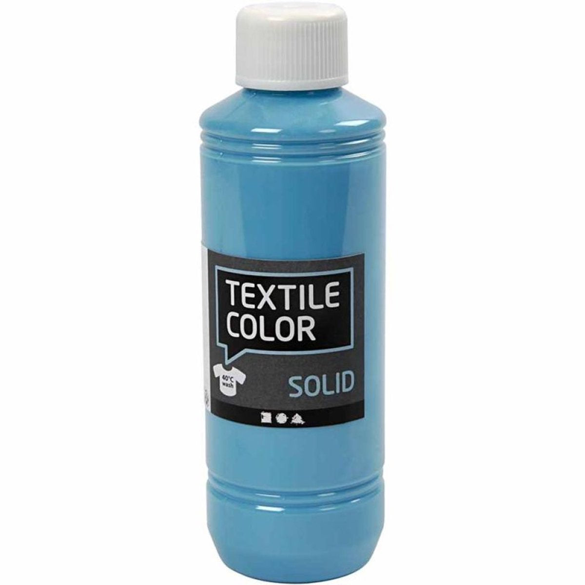 Creotime Textile color dekkende textielverf - turquoise blauw, 250ml