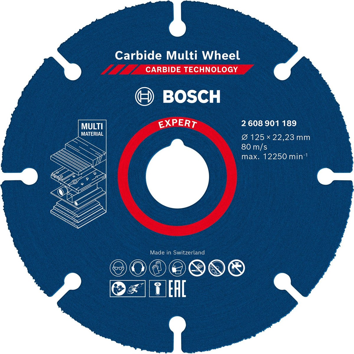 Bosch accessories expert carbide multi wheel 2608901189 doorslijpschijf recht 125 mm 1 stuk(s)