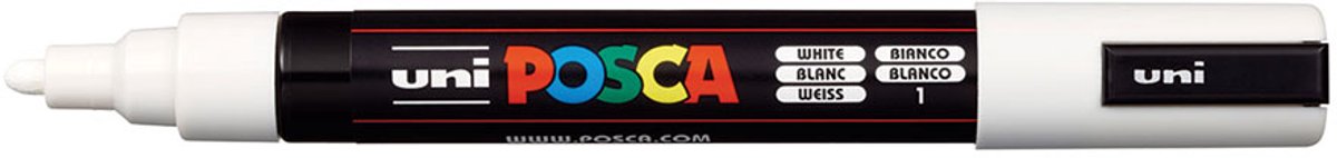 Posca Markeerstiften pc-5m wit 6 stuks