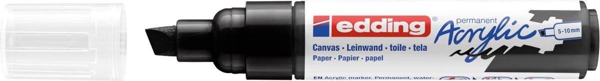 Edding Acrylmarker e-5000 breed zwart | 5 stuks